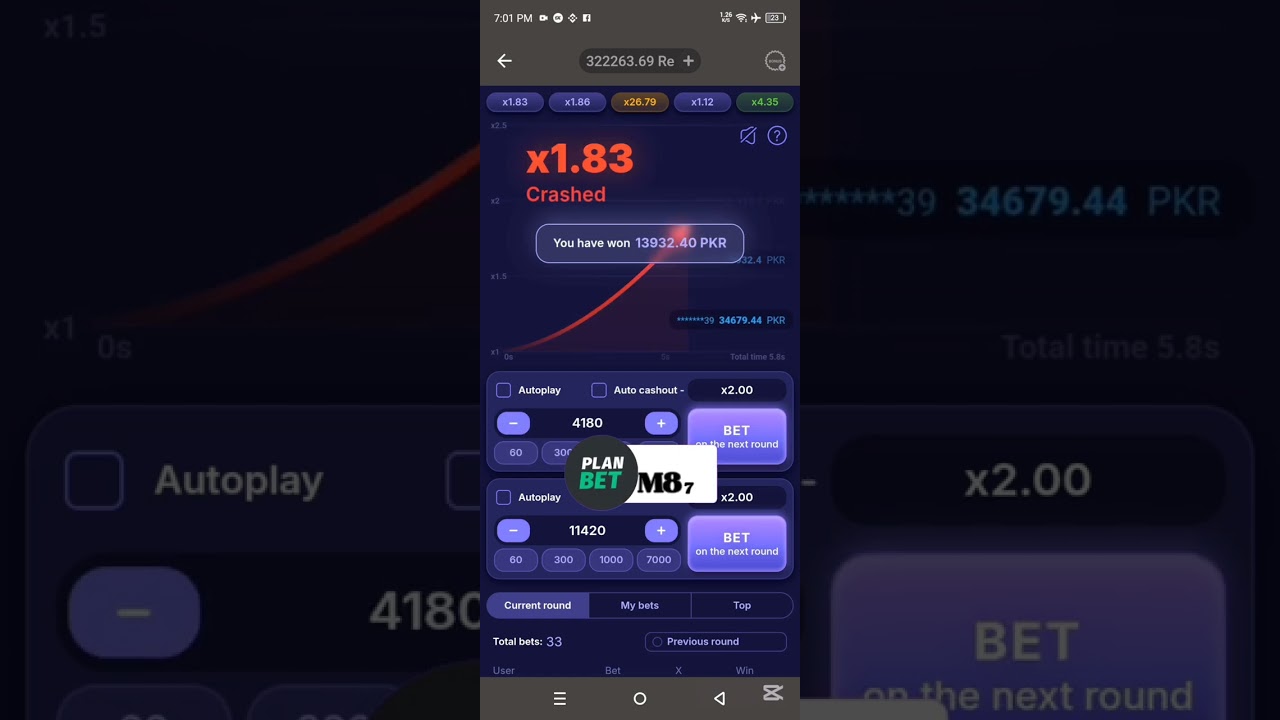 Crash point game trick