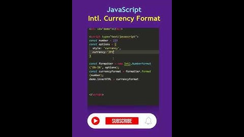 Currency Format - Intl S04 #JavaScript #javascriptengineer #short #shorts #shortvideo #shortsvideo