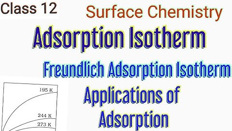 Adsorption Isotherm|Freundlich Adsorption Isotherm|Adsorption in solution phase|Applications|Class12