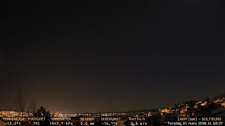 Timelapse Cam 1 - Natt til 1. mars 2018