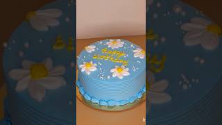 Beautiful Blue Daisy Birthday Cake 🌼💙 | Simple &amp; Elegant Cake Design