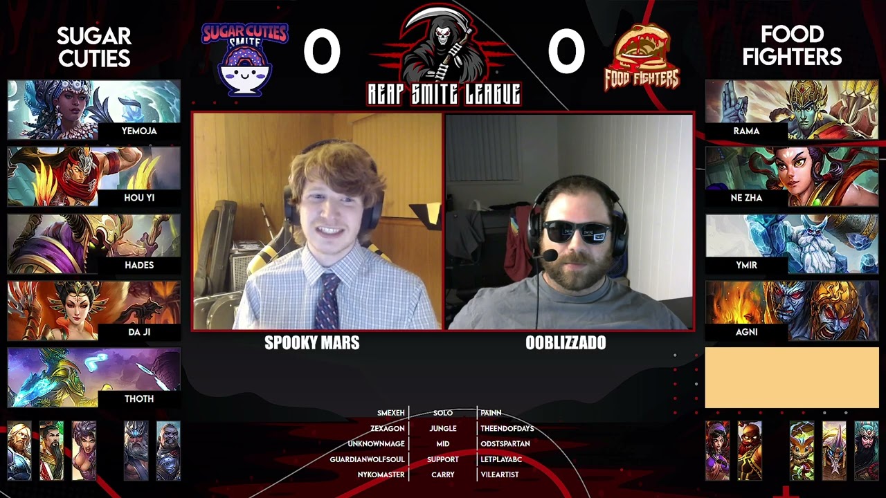 Reap Smite League Season 8 - Fire Giant Week 1 - Sugar Cuties vs Food Fighters