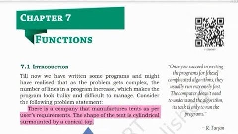 Chapter 7 Class 11, Computer Science Function Part-2