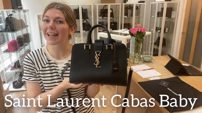 SAINT LAURENT CALFSKIN MONOGRAM BABY CABAS – Caroline's Fashion Luxuries