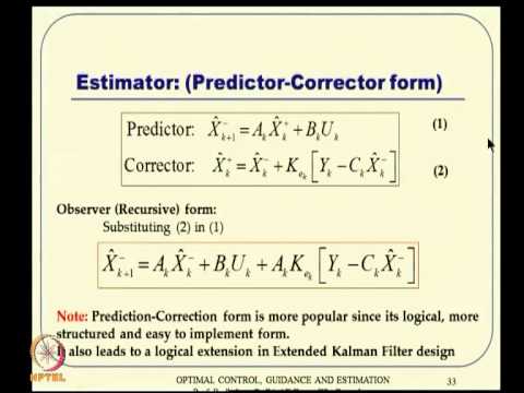 Mod-12 Lec-29 Kalman Filter Design -- II