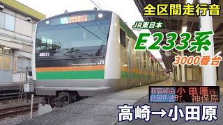 【全区間走行音】E233系3000番台〈特別快速〉高崎→小田原 (2019.12)