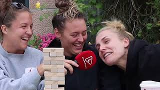 Charlton women's team take on Jenga!