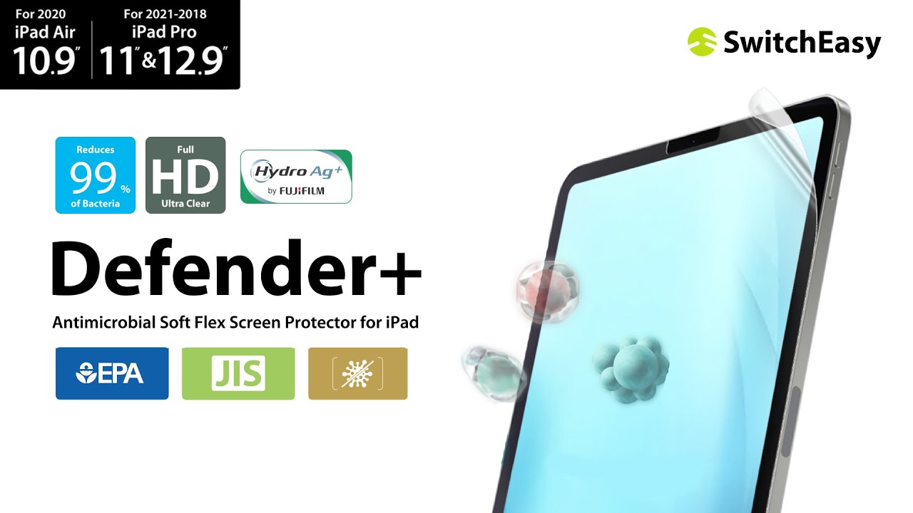 Defender + Antimicrobial Soft Flex Screen Protector for iPad ...
