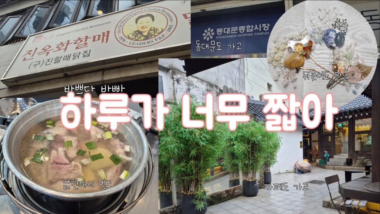 vlog # 8 ㅣ 진옥화 할매 닭한마리 ㅣ 동대문 악세사리상가ㅣ 제이이든하우스 카페 ㅣ 뒤꽂이 만들기 ㅣ안나가는언니 