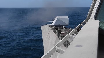 USS Montgomery MK 110 57mm Gun Test