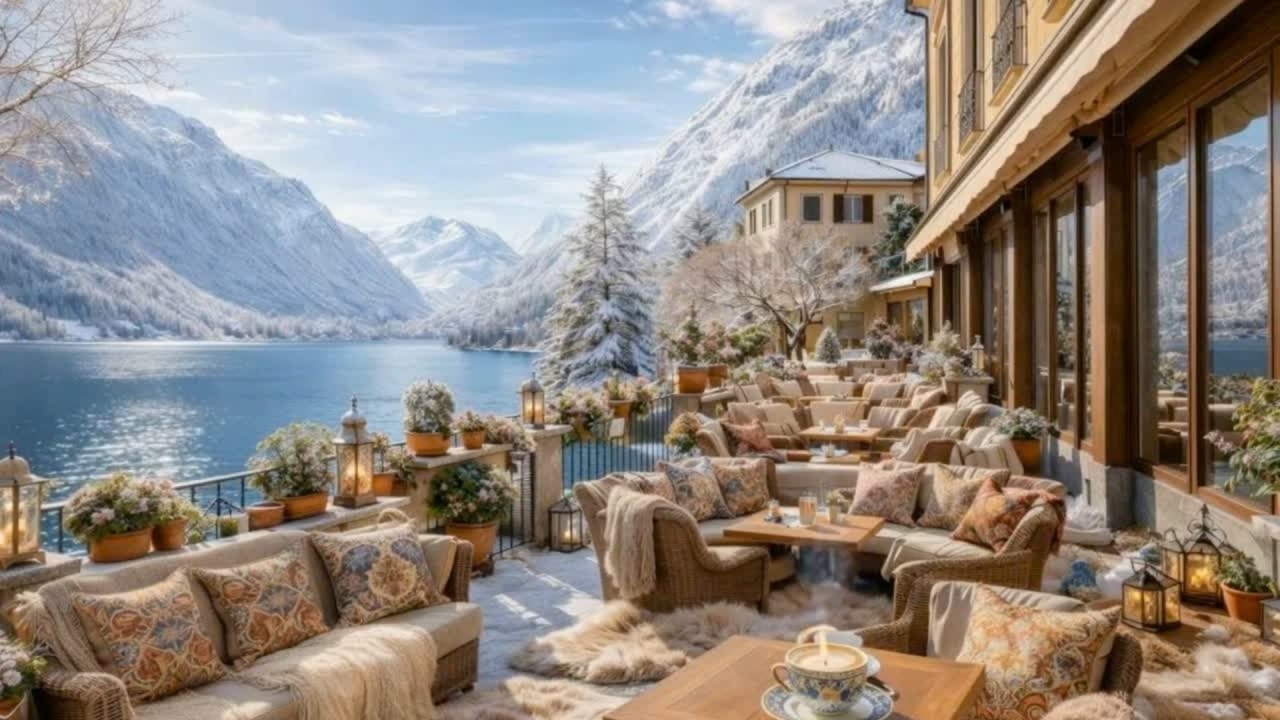 Sunny Winter Morning at Lake Como | Relaxing Piano Ambience