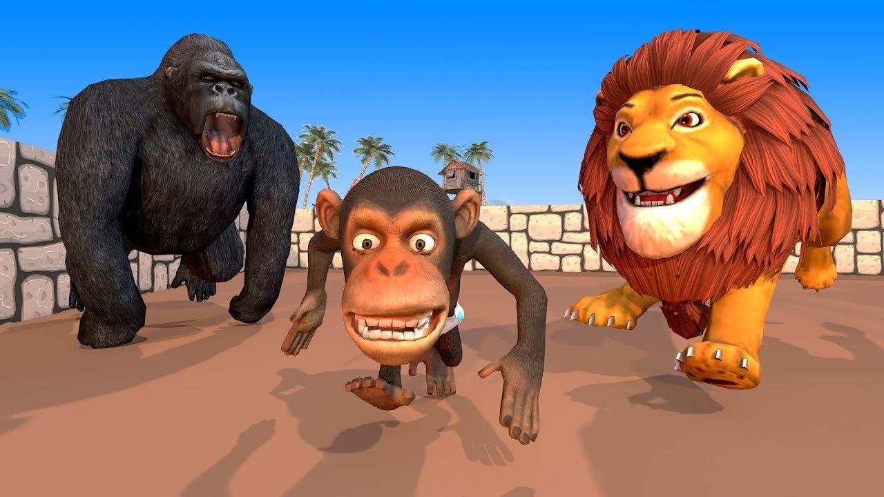 Monster Lion Vs Giant Gorilla vs Mammoth vs Funny Monkey Guess The ESCAPE ROOM CHALLENGE Animal Game