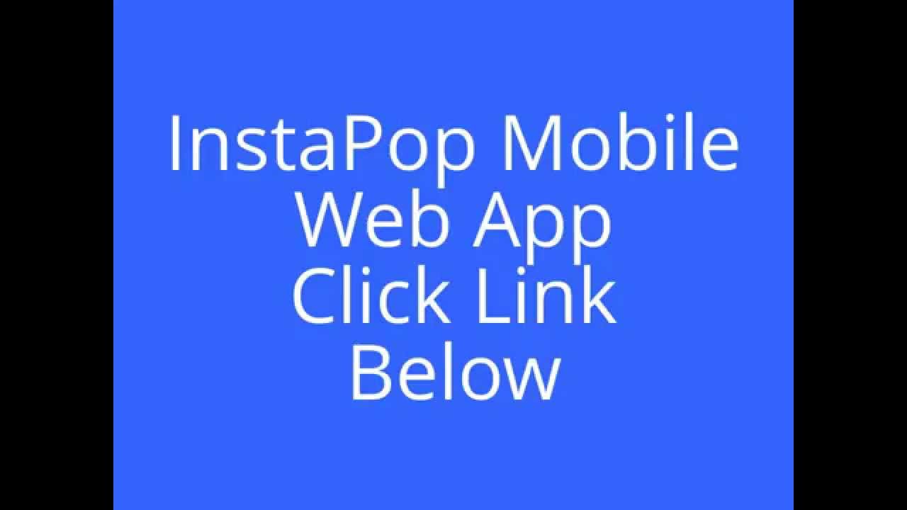 InstaPop Mobile Web App Review