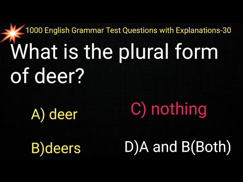 [0030]1000 English Grammar Test Practice Questions:Plural of Deer||Plural for Deer