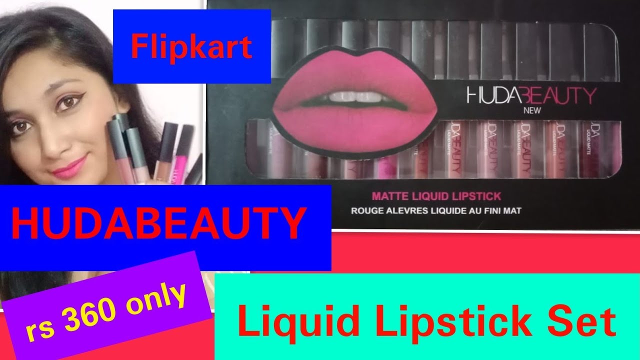 Flipkart HUDA Beauty liquid lipstick set...just 360rs only YouTube