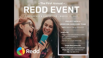 Mar 13th, 2021 - ReddCoin/ProjectRedd Conference & Career Fair - Live Recording