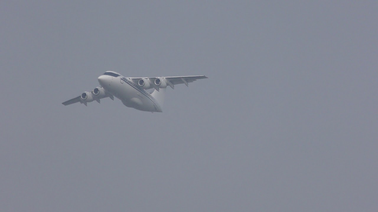 airshow schedule Formula One Management BAe 146 G OFOM seen Cambridge UK 8apr19 233p