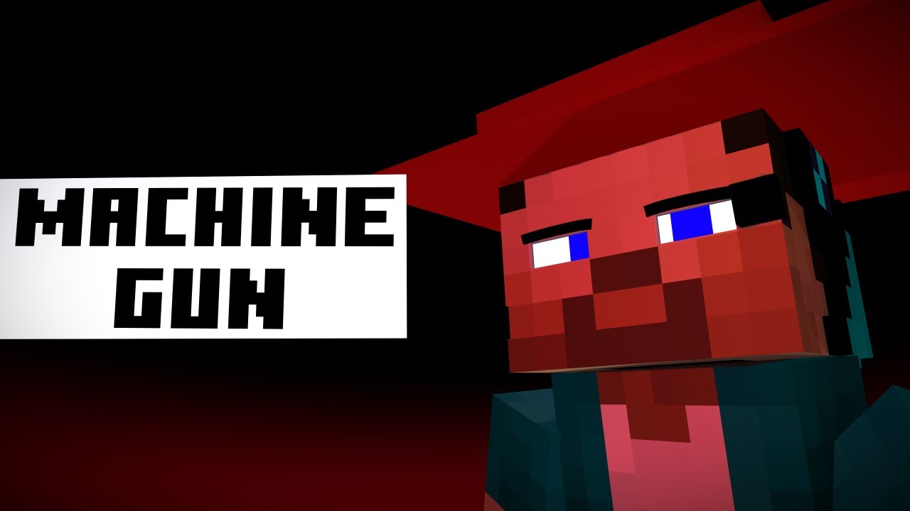 Mminecraft Machine Gun Machine Gun Animacion Minecraft - YouTube