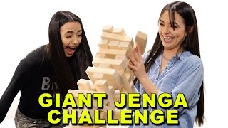 Giant Jenga Challenge  Merrell Twins