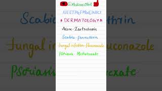 HIGH YIELD EXAM FAVOURITE DERMATOLOGY DRUGS #viral#shortfeed#shortsviral #shortsfeed#study