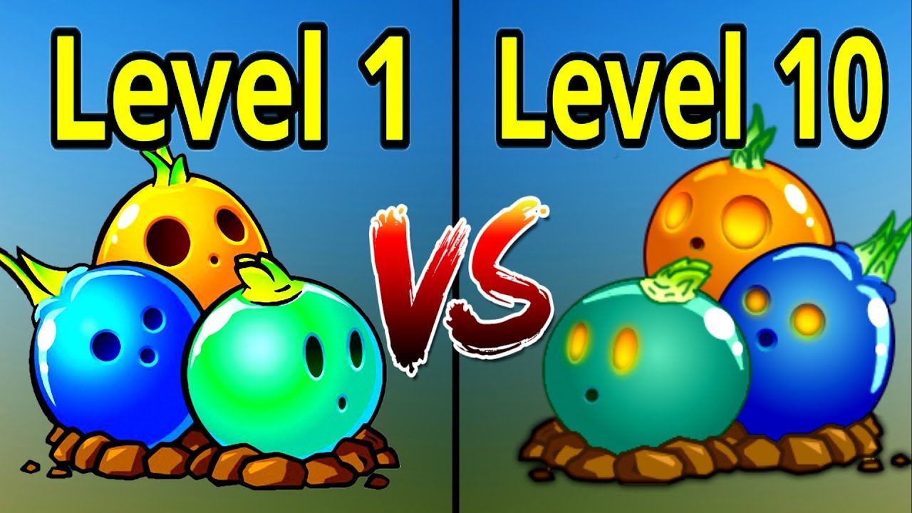 Plants vs Zombies 2 Bowling Bulb MAX LEVEL vs Level 1 Gameplay Plantas cont...