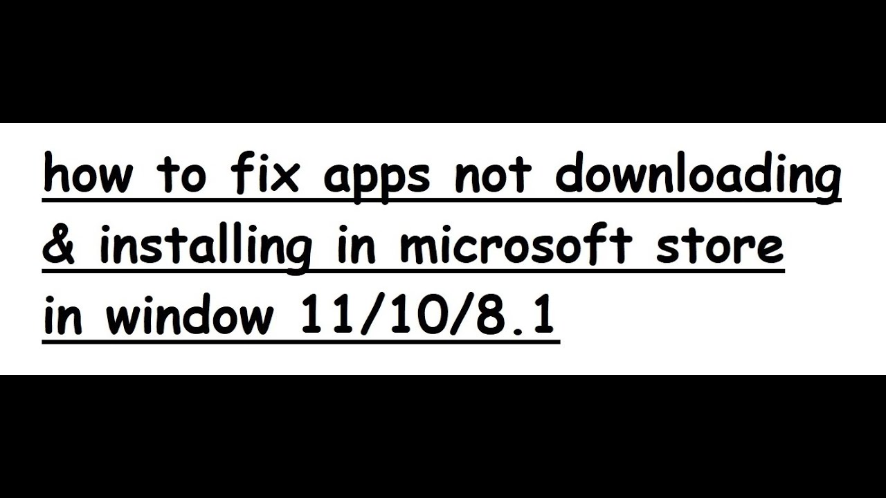 fix apps not downloading & installing in microsoft store - YouTube