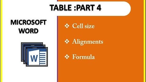 MS WORD: TABLE PART-4