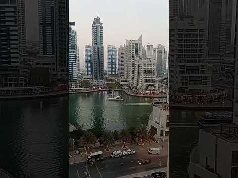 dubai marina. marina yatch trip. marina water front dubai. lassana මුහුදේ යන බෝට්ටු බලන්න