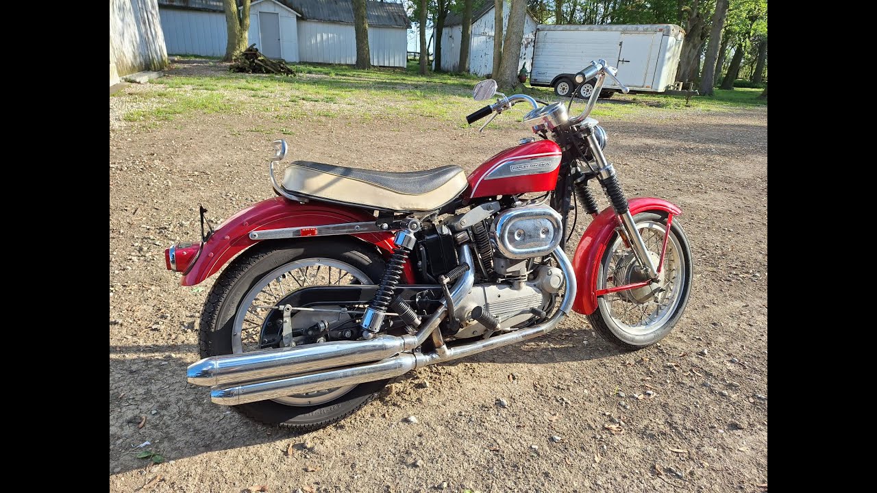 Original 1969 Harley XLCH Sportster Kickstart Only - YouTube