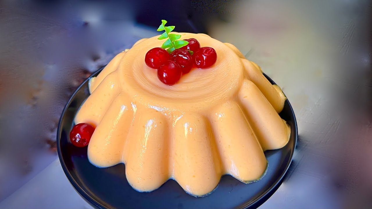 Easy 3 Ingredient Orange Pudding| No Bake, Eggless Orange pudding - YouTube