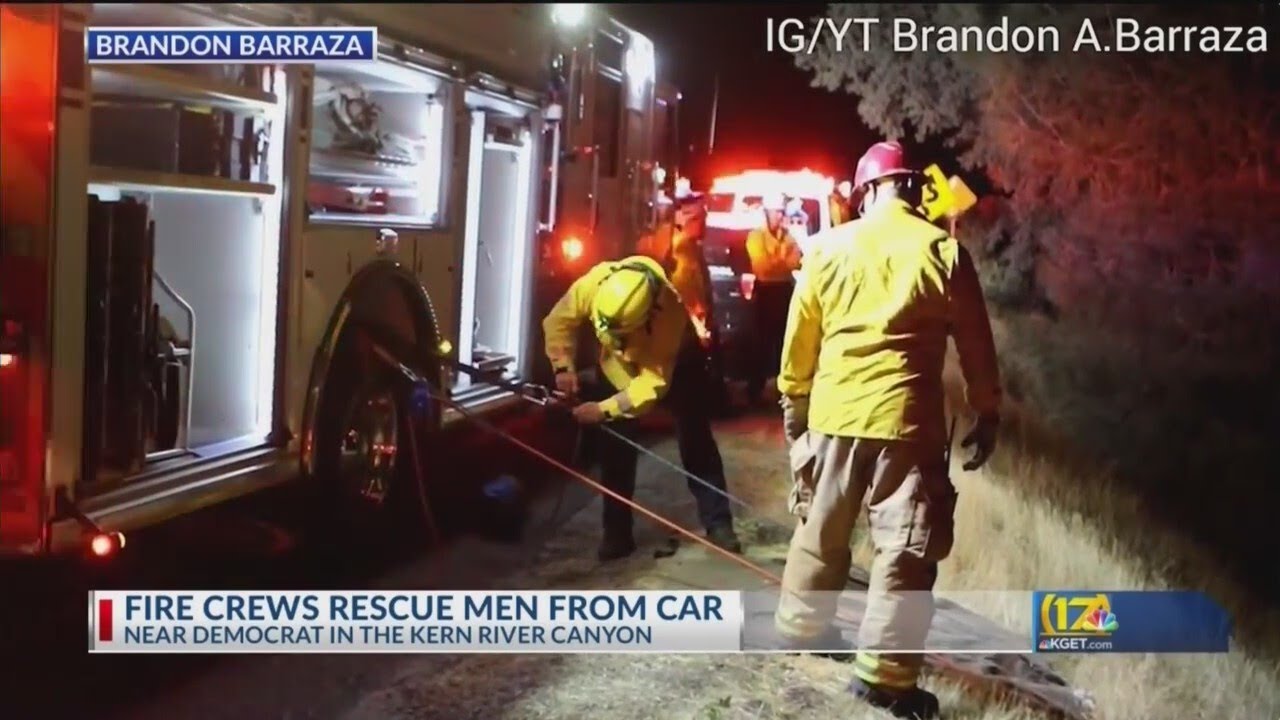 Fire crews rescue man from car - YouTube