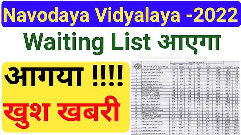Navodaya Waiting List 2022 Class 6|Jnv waiting list|Jnvs Merit list 2022 Class-6th|JNVST 2022