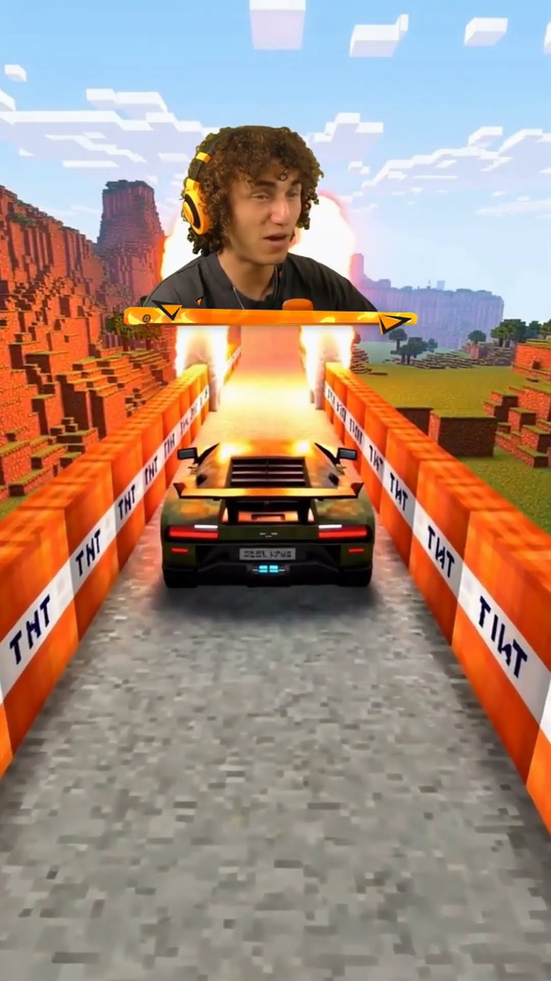 Minecraft LAMBORGHINI vs TNT Road!?