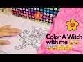 Color With me 🎨 Coloring a Witch on a Broomstick 🎨🧹 | Marker Coloring ASMR