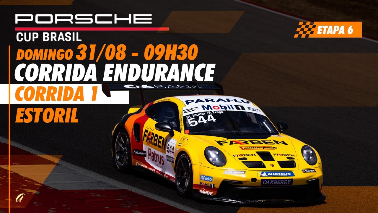 PORSCHE CUP BRASIL ENDURANCE AO VIVO - Corrida - ESTORIL - Domingo (31/08) - 9h30