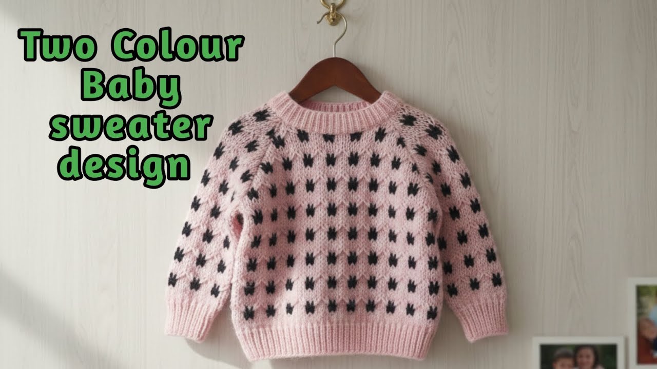 New Two Color Knitting Design for Baby Sweaters | Butterfly Stitch Pattern