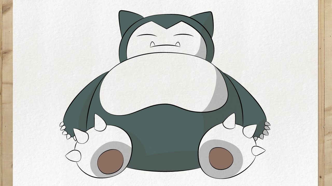 DESSIN POKEMON RONFLEX FACILE A FAIRE - etape par etape tuto - YouTube