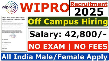 Wipro Recruitment 2025 | Wipro New Vacancy 2025 | Wipro Jobs 2025 | Wipro Job Hiring 2025