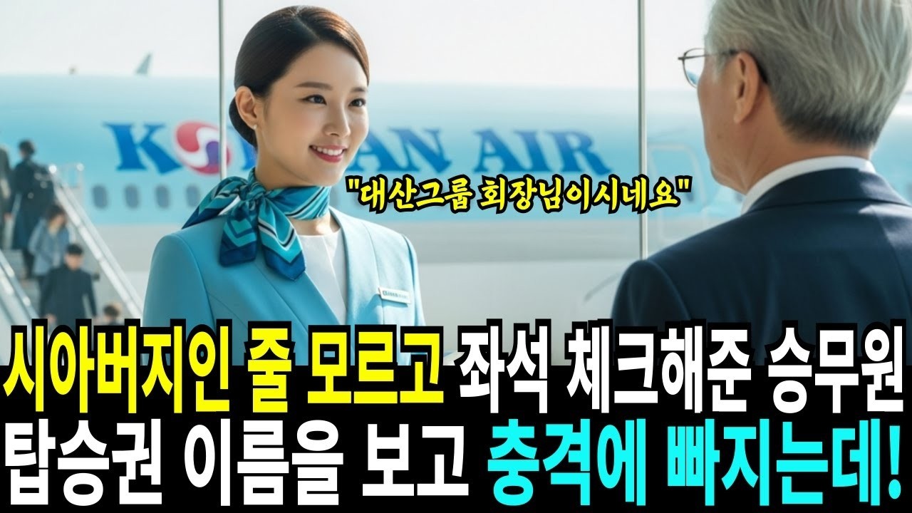시아버지인 줄 모르고 좌석 체크해준 승무원, 탑승권 이름을 보고 충격에 빠지는데!