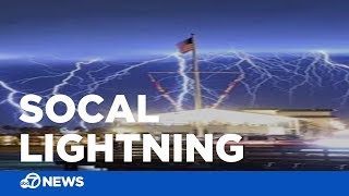 Lightning storm lights up Southern California sky