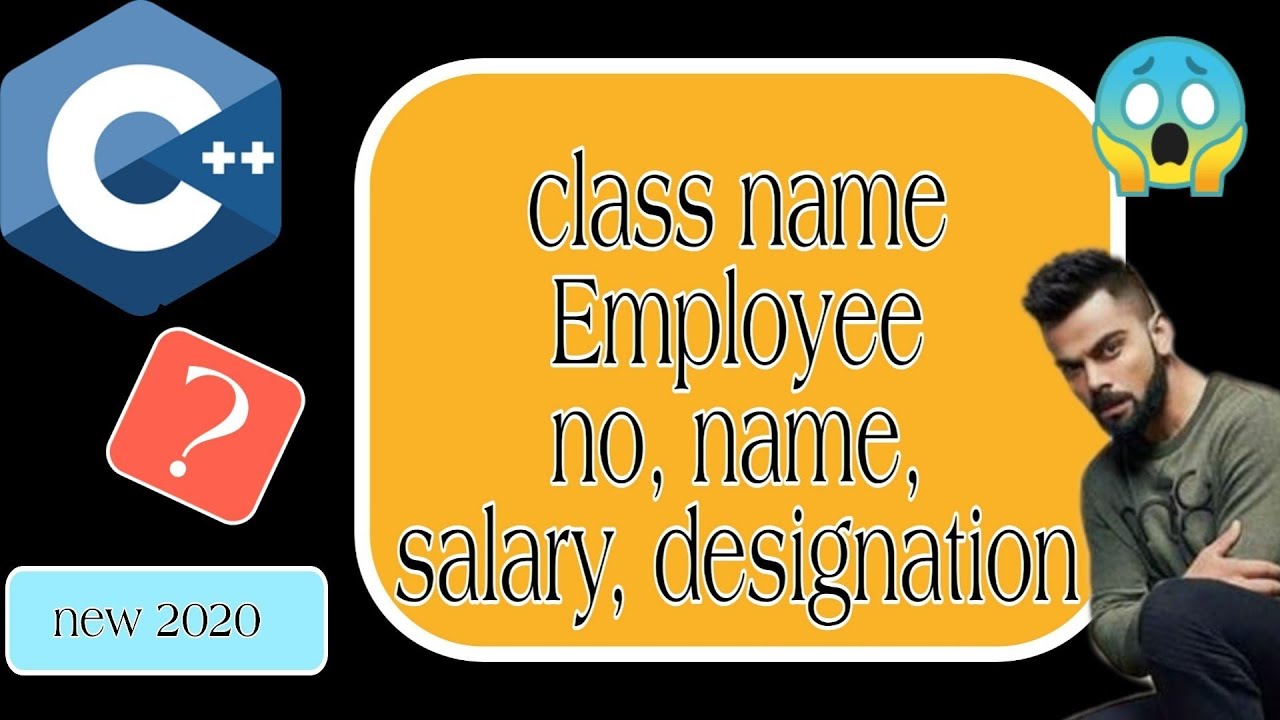 Employee number name, salary, designation c++ class program YouTube