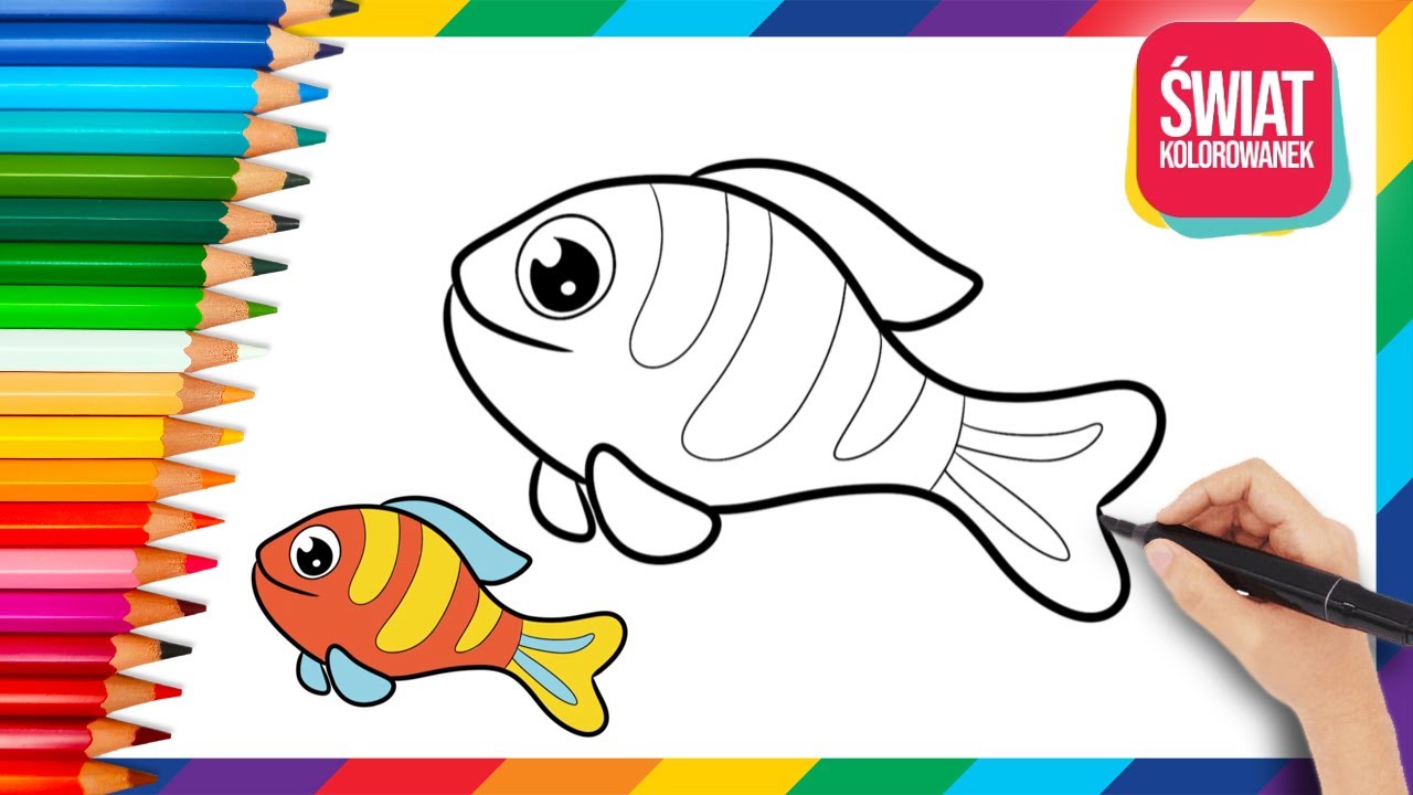 Jak Narysowac Rybe Krok Po Kroku Jak Narysować Rybę 🐟🎨 Kolorowanka Ryba dla dzieci. Rysujemy Rybkę Krok