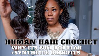 WHY ISN'T THERE MORE HUMAN HAIR CROCHET OPTIONS + PROS TO SYNTHETIC CROCHET HAIR?!| LIA LAVON