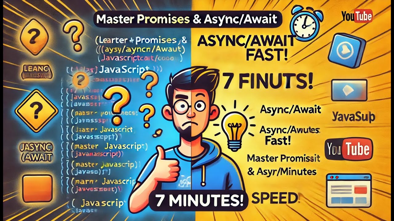 promise | async javascript | javascript course | logic... Learn Promises and Async/Await in 7 Minutes - YouTube