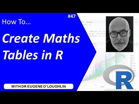 How To... Create Maths Tables in R #47