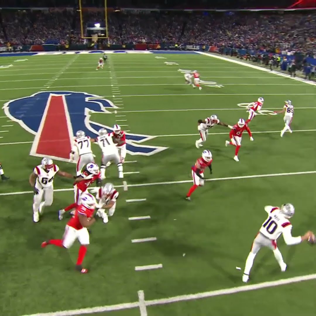 Kayshon Boutte catches for a 22-yard Gain vs. Buffalo Bills