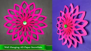 Wall Hanging Paper Snowflake - DIY Paper Crafts - Easy Home Decoration Ideas