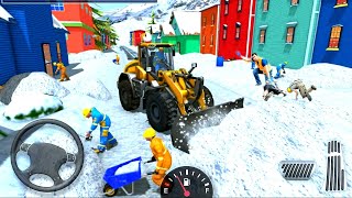 Tunnel Construction & Rescue People From Snow #2 - Snow Heavy Excavator Simulator - Android Gameplay screenshot 3