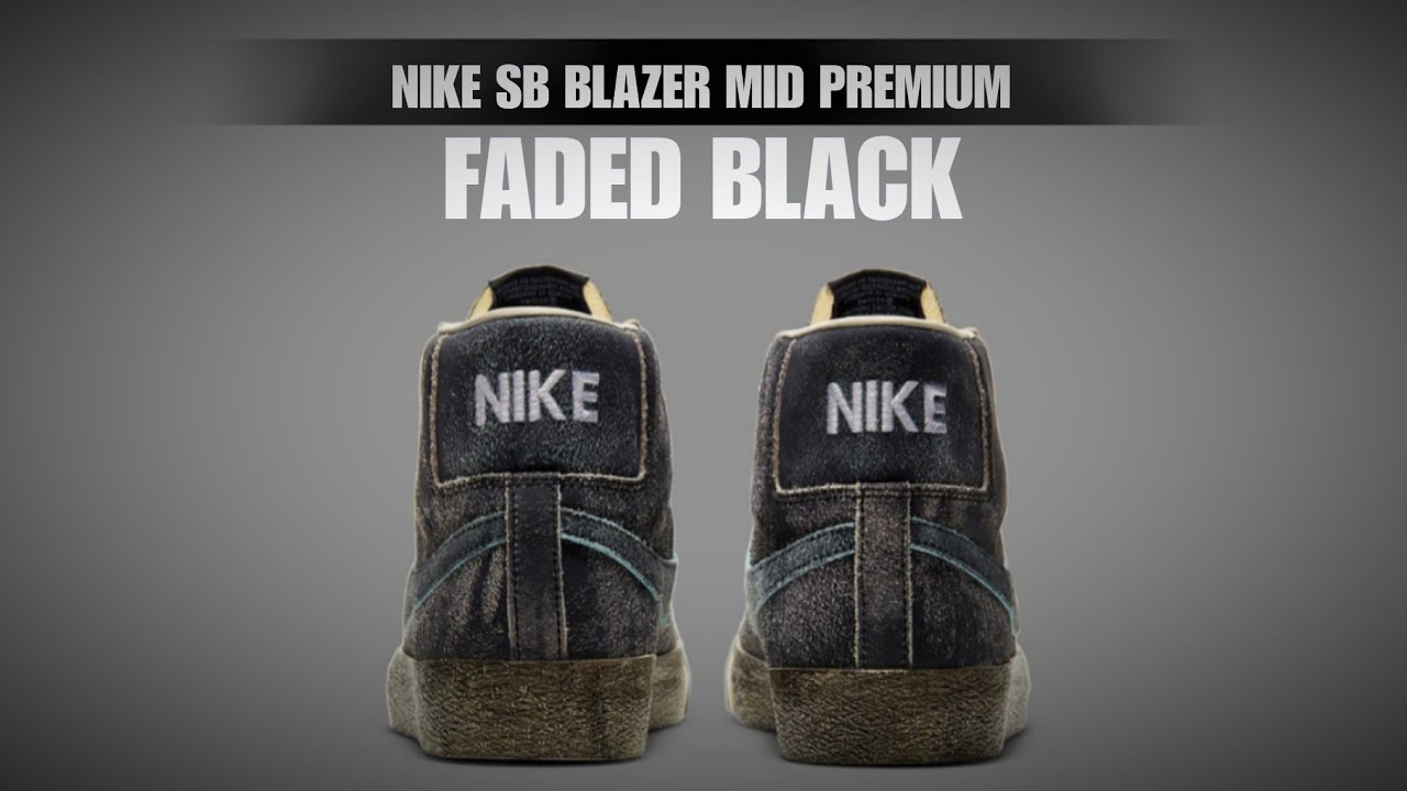 FADED BLACK 2021 Nike SB Blazer Mid PRM DETAILED LOOK + PRICE