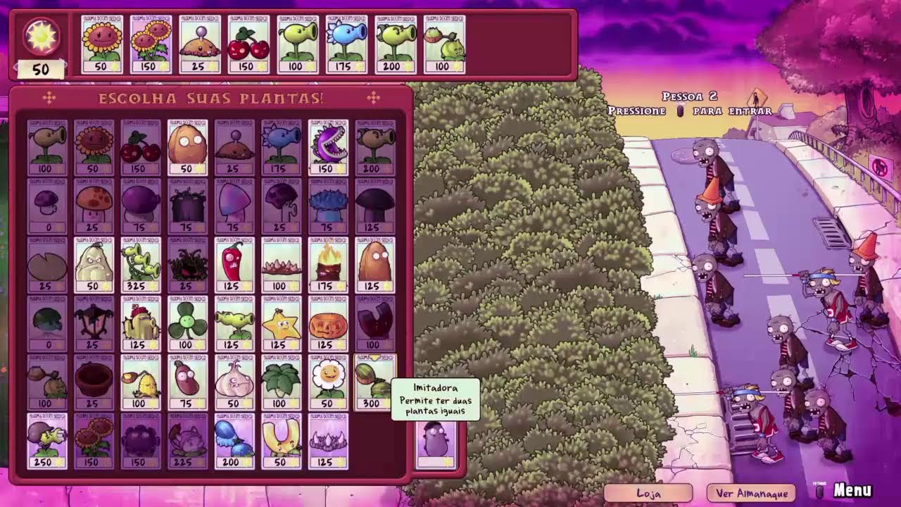 Jogando PvZ 1